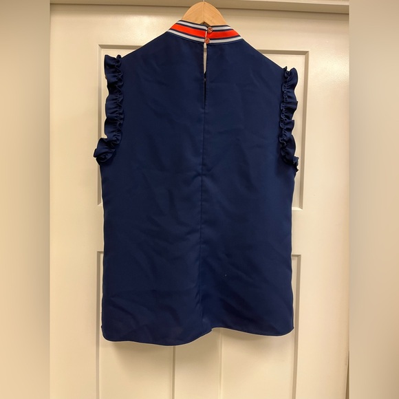Ted Baker London Navy Bow Tie Blouse Top 4 - Picture 5 of 5